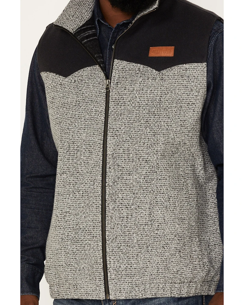 Cinch Men's Lightweight Wool Colorblock Zip-Front Vest