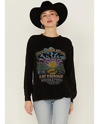 Cleo + Wolf Women's Day Dreaming, Drinking Graphic Thermal Pullover Sweatshirt