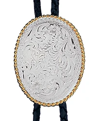 Montana Silversmiths Men's Engraved Silver Bolo Tie