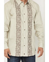Moonshine Spirit Men's Heart Embroidered Long Sleeve Snap Western Shirt