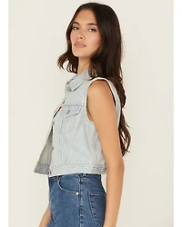 Levi's Women's Light Wash Striped Vest