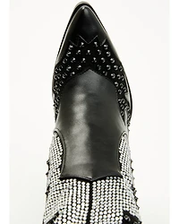 Azalea Wang Women's Nella Over The Knee Embellished Fringe Tall Fashion Boots - Snip Toe