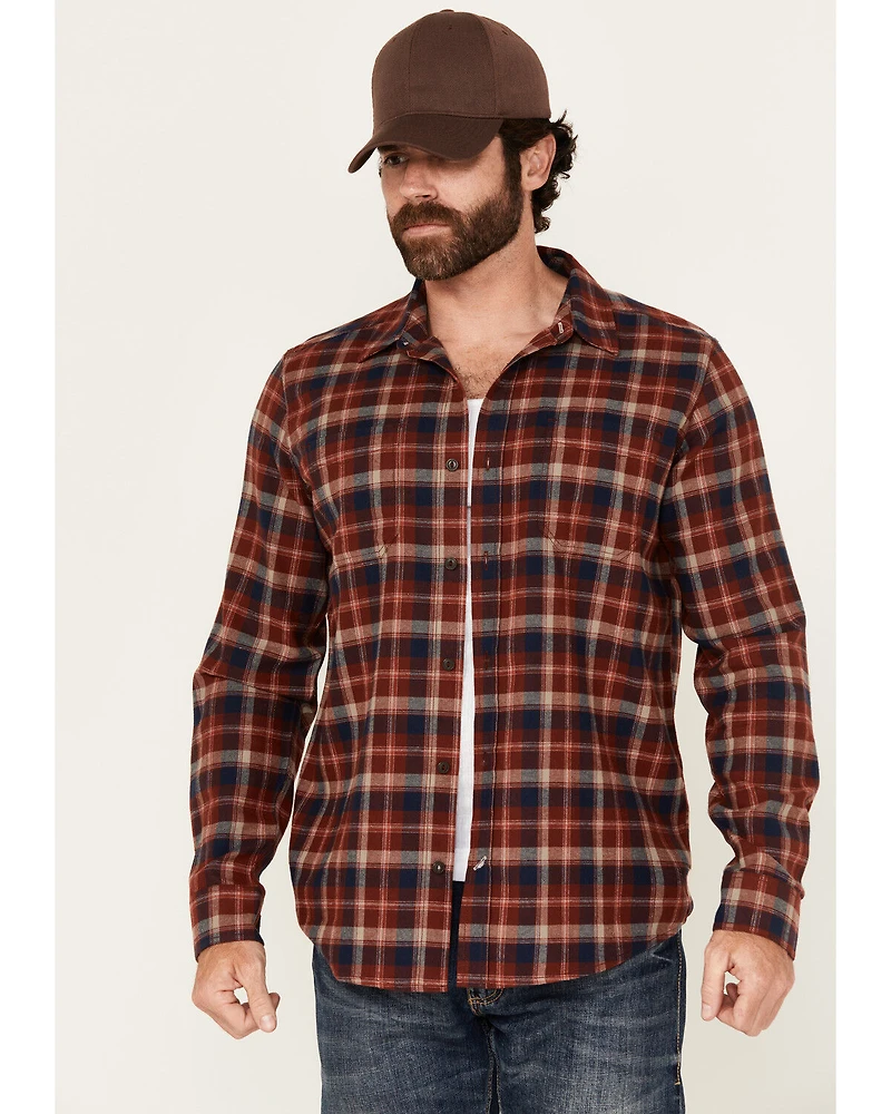 Brothers and Sons Men's Lane Plaid Print Long Sleeve Button-Down Western Shirt