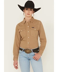 Wrangler Retro Women's Vintage Denim Long Sleeve Snap Western Shirt