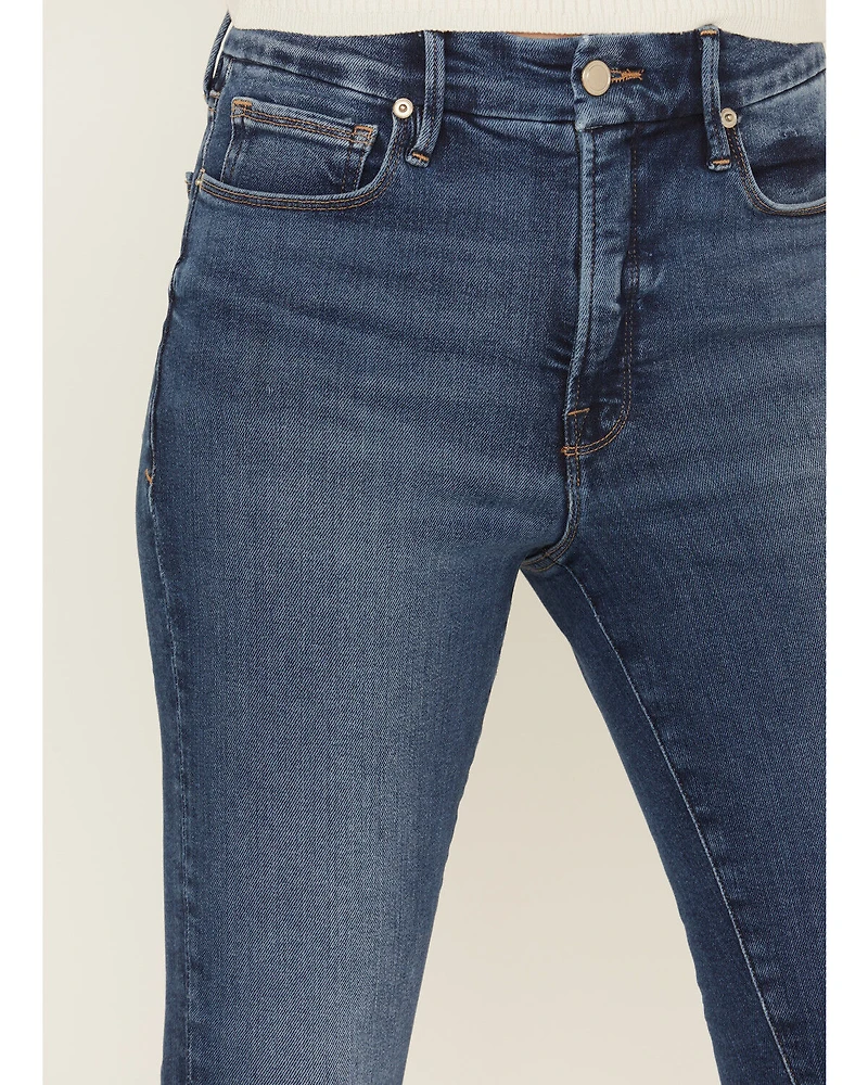 Good American Women's Waist Dark Wash High Rise Skinny Stretch Denim Jeans