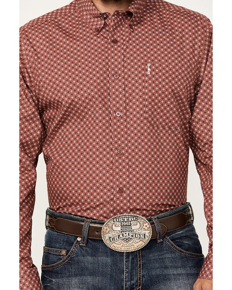 Cinch Men's Geo Print Long Sleeve Button-Down Western Shirt