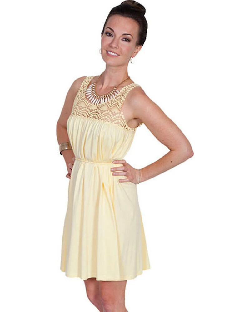 Scully Cantina Collection Scoop Neck Lace Sleeveless Dress