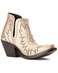 Ariat Women's Dixon Gold Buckle Western Booties - Snip Toe