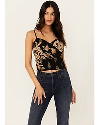 Idyllwind Women's Jessamine Embroidered Beaded Crop Top