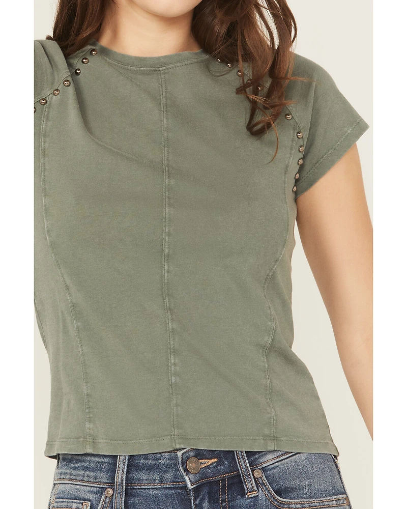 Rock & Roll Denim Women's Studded Baby Tee