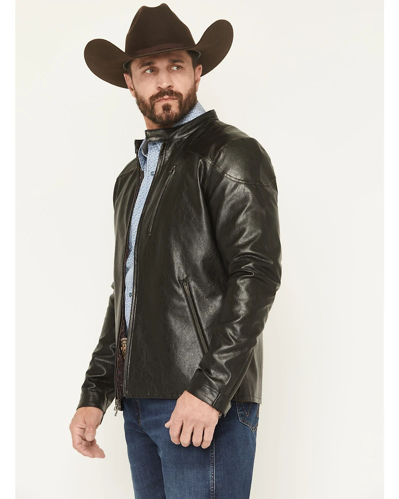 Moonshine Spirit Men's Faux Leather Moto Jacket