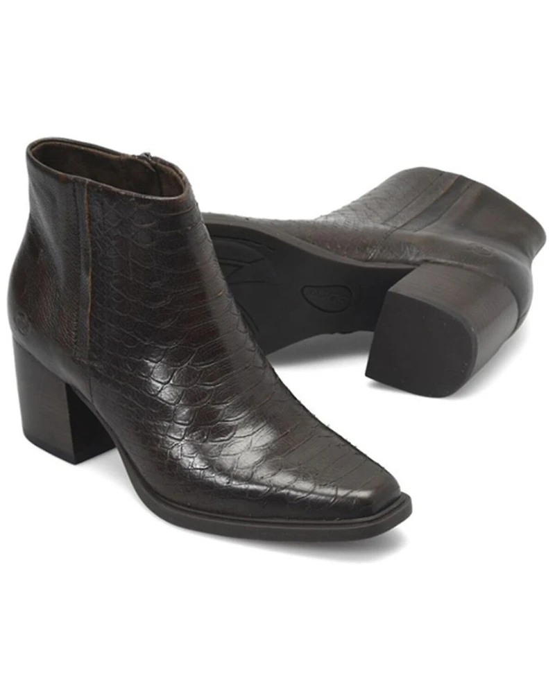 Born Women's Aiken Snakeskin Print Booties - Snip Toe