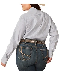 Ariat Women's Kirby Striped Print Long Sleeve Button-Down Stretch Western Shirt - Plus