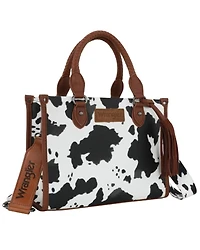 Wrangler Women's Boot Barn Exclusive Daisy Cow Print Tote with Tassel