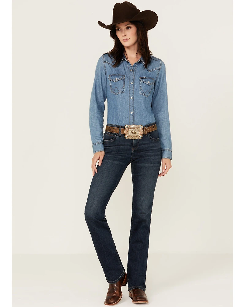 Wrangler Women's Q-Baby Medium Wash Mid Rise Ultimate Riding Bootcut Jeans