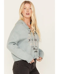 Ariat Women's Agave Garden Intarsia Southwestern Knit Zip Hooded Pullover