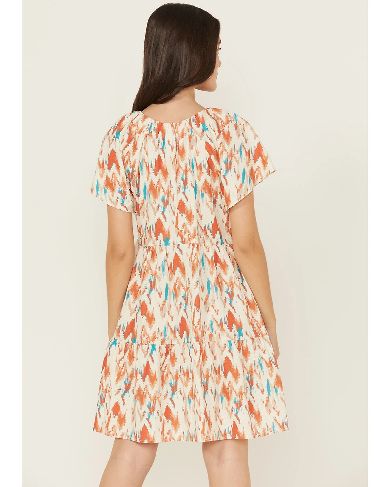 Ariat Women's Delilah Southwestern Print Short Sleeve Mini Dress