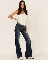 7 For All Mankind Women's Medium Melrose Tailorless Dojo Trouser Leg Jeans