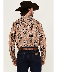 Cody James Men's Graysill Medallion Print Long Sleeve Snap Western Shirt
