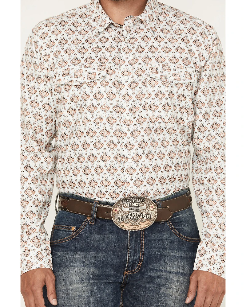 RANK 45® Men's Romans Medallion Print Long Sleeve Snap Performance Western Shirt
