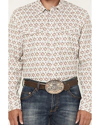 RANK 45® Men's Romans Medallion Print Long Sleeve Snap Performance Western Shirt