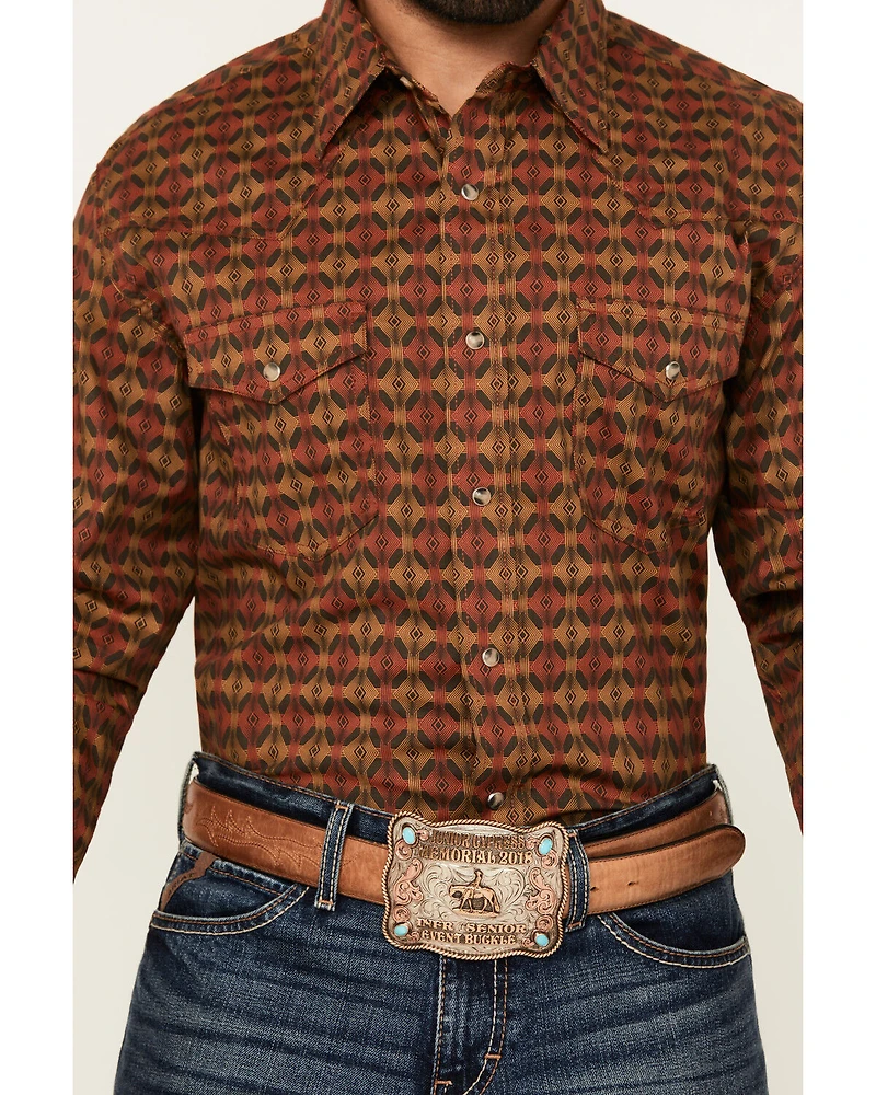 Wrangler 20X Men's Geo Print Long Sleeve Snap Stretch Western Shirt