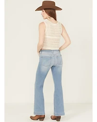 7 For All Mankind Women's Boot Barn Exclusive Light Wash Mid Rise Dojo Trouser Stretch Denim Jeans