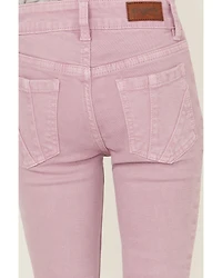 Shyanne Little Girls' Super Flare Distressed Hem Stretch Jeans