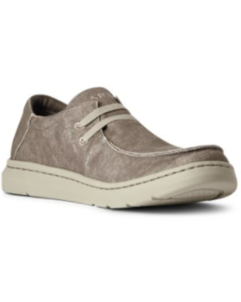 Ariat Men's Brown Canvas Casual Stretch Shoes - Moc Toe