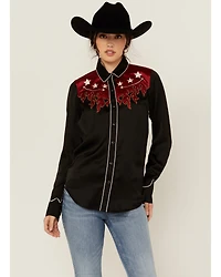 Rock & Roll Denim Women's Flames Long Sleeve Snap Western Shirt
