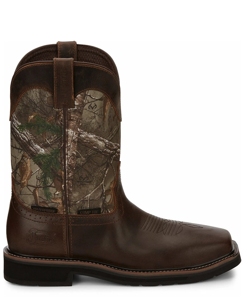 Justin Men's Trekker Waterproof Western Work Boots - Composite Toe