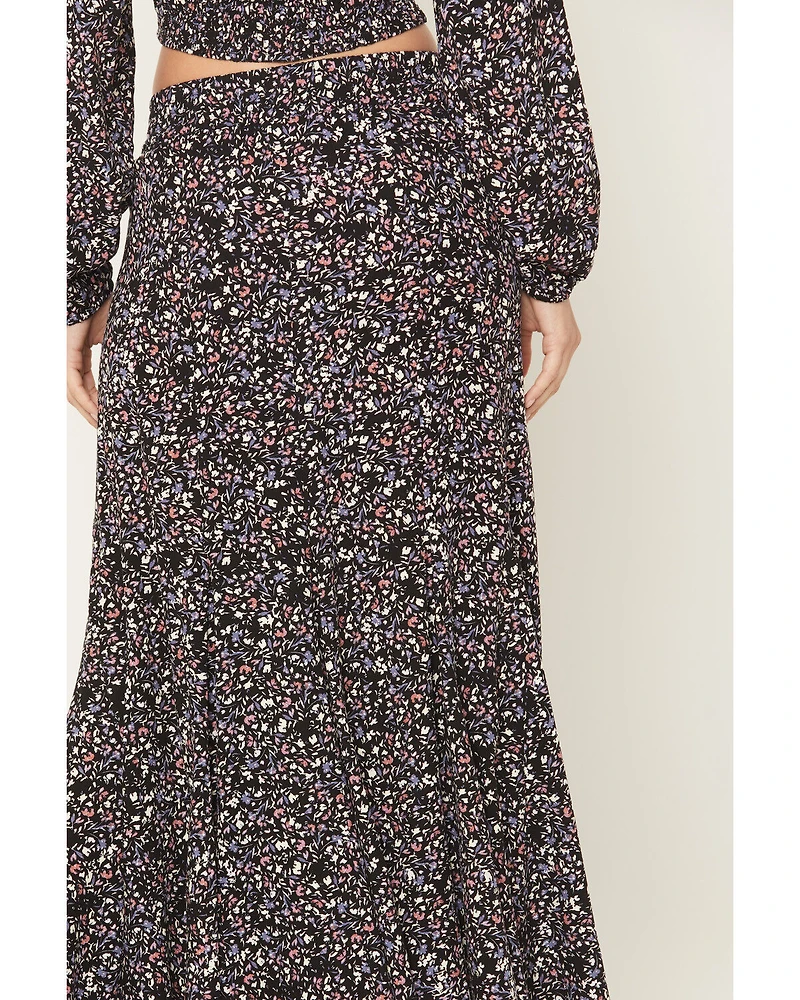 Idyllwind Women's Ridgepoint Ditsy Floral Print High Slit Maxi Skirt