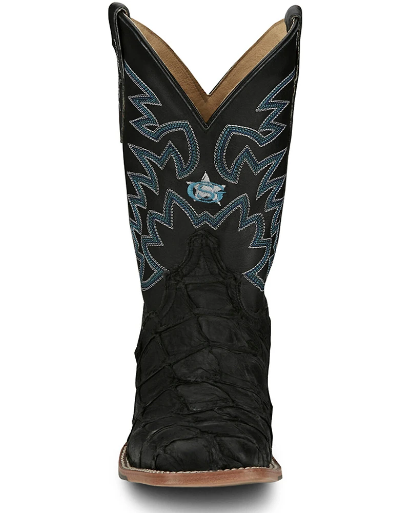 Justin Men's Ocean Front Exotic Pirarucu Western Boots - Broad Square Toe