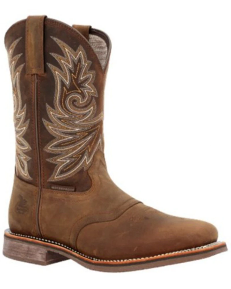 Georgia Boot Men's Carbo-Tec Waterproof Pull On Safety Western Boots - Square Toe