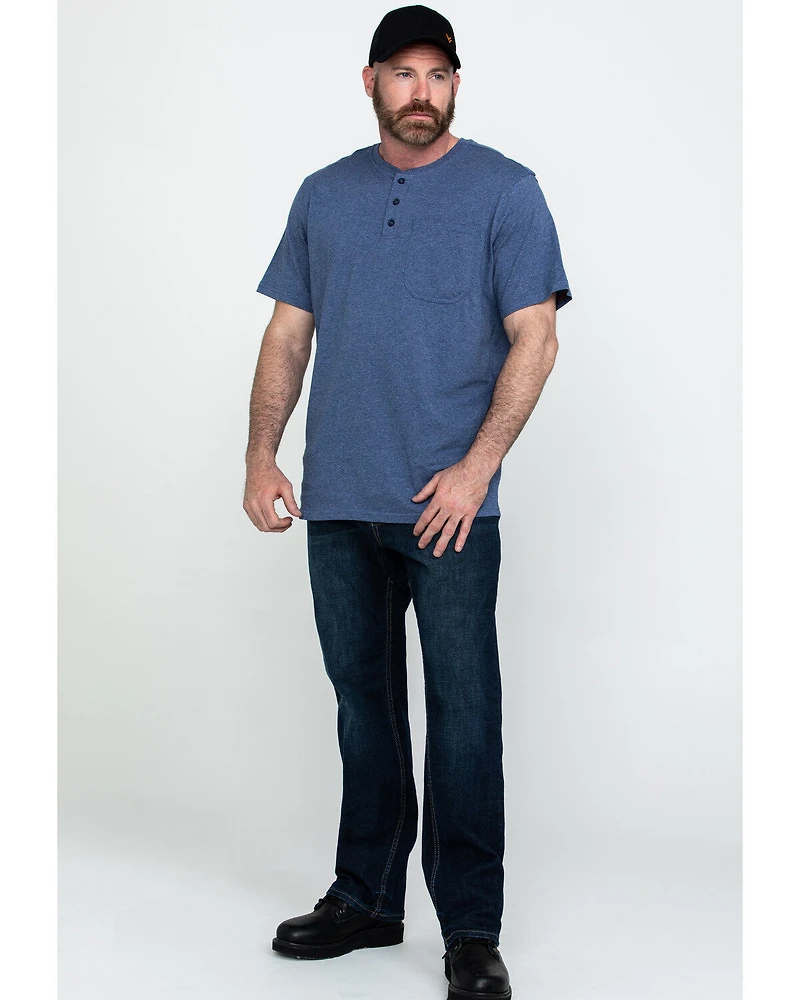 Hawx Men's Pocket Henley Short Sleeve Work T-Shirt - Tall