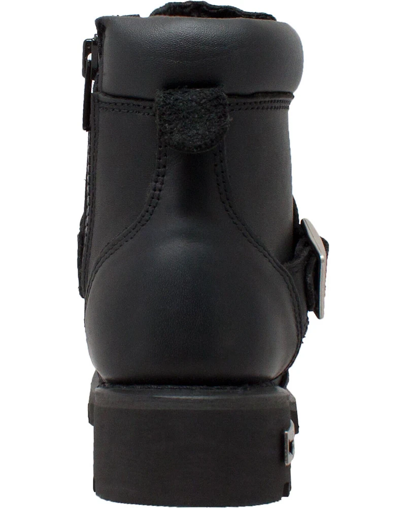 Ad Tec Women's 6" Lace Zipper Biker Boots - Soft Toe