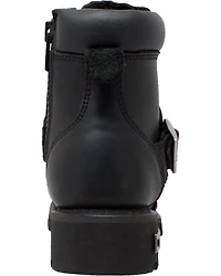 Ad Tec Women's 6" Lace Zipper Biker Boots - Soft Toe