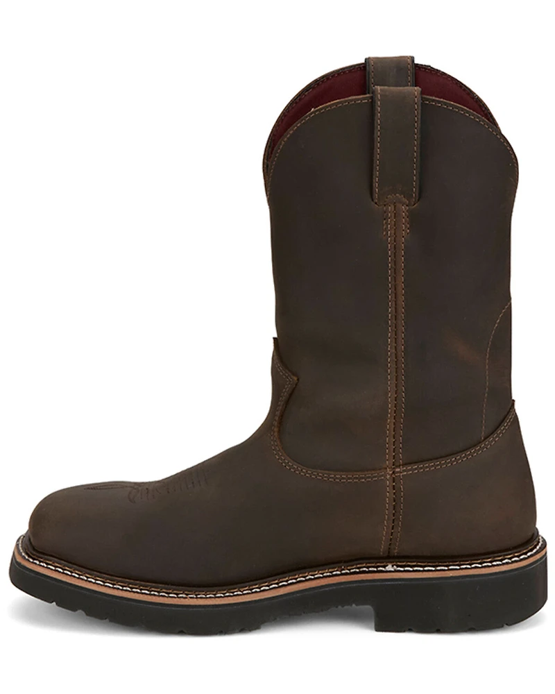 Justin Men's 11" Billings USA Waterproof Pull-On Work Boots - Steel Toe