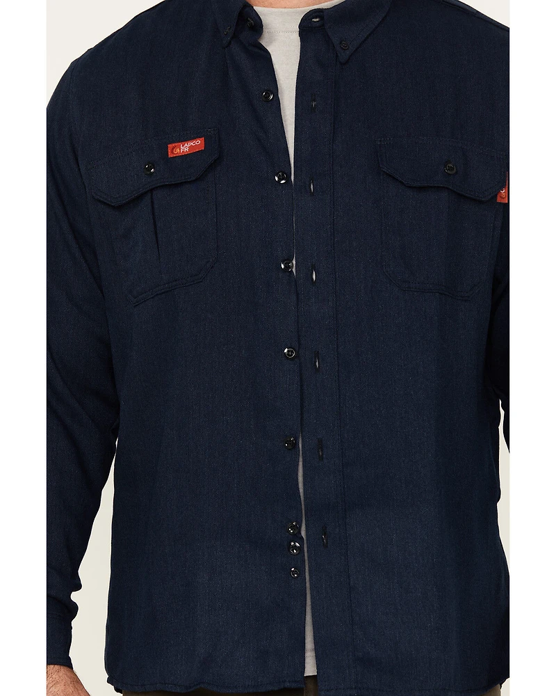Lapco Men's FR Modern Uniform Long Sleeve Button-Down Work Shirt