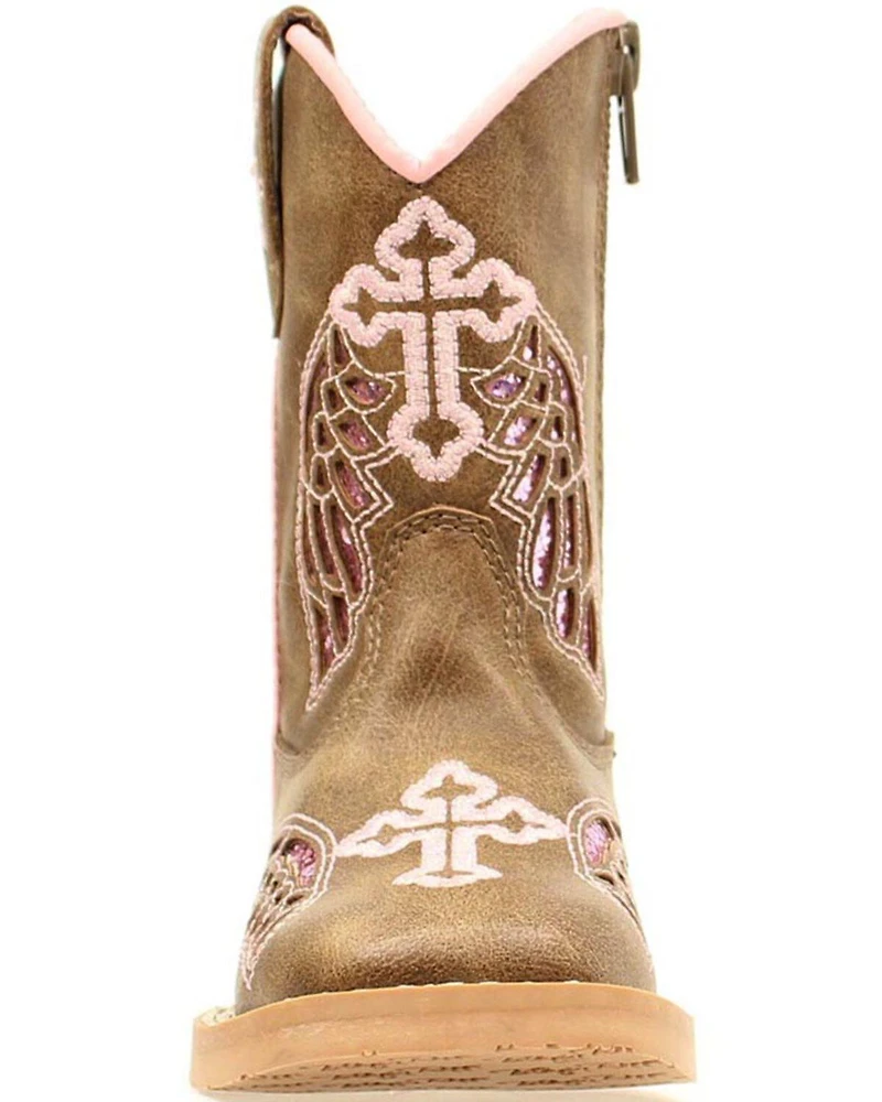 Blazin Roxx Toddler Girls' Gracie Wing Cross Inlay Boots