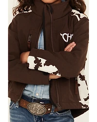 Cowgirl Hardware Girls Cow Print Softshell Jacket
