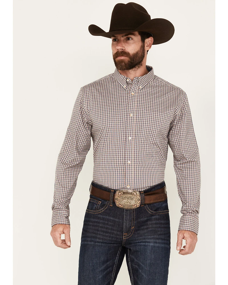 Cody James Men's Rowdy Plaid Print Long Sleeve Button-Down Western Shirt