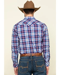 Rock & Roll Denim Men's Ombre Crinkle Plaid Long Sleeve Western Shirt