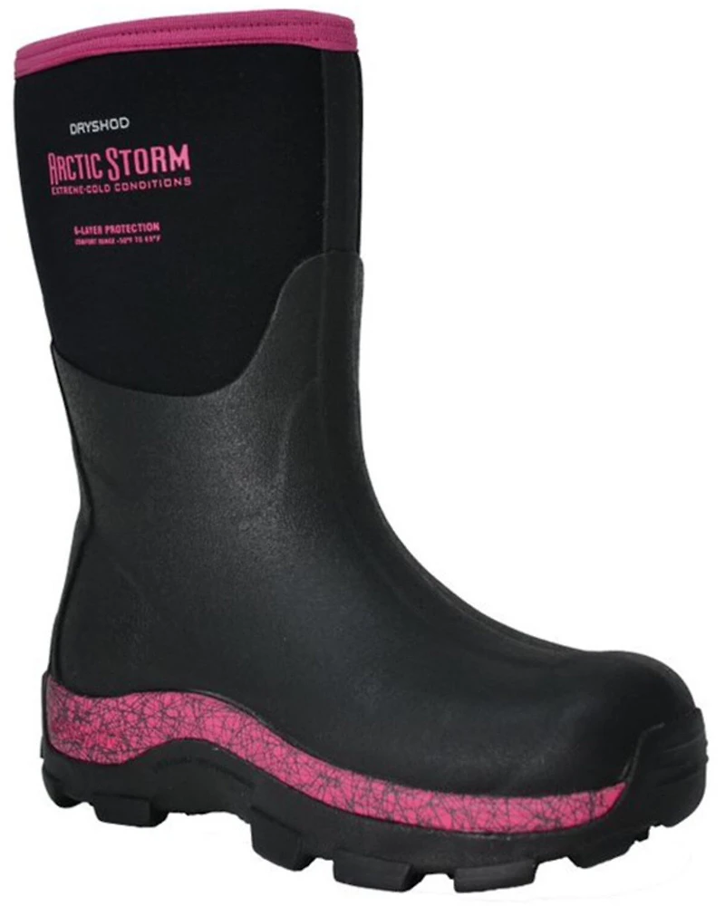 Dryshod Women's Pink Mid Arctic Storm Work Boots