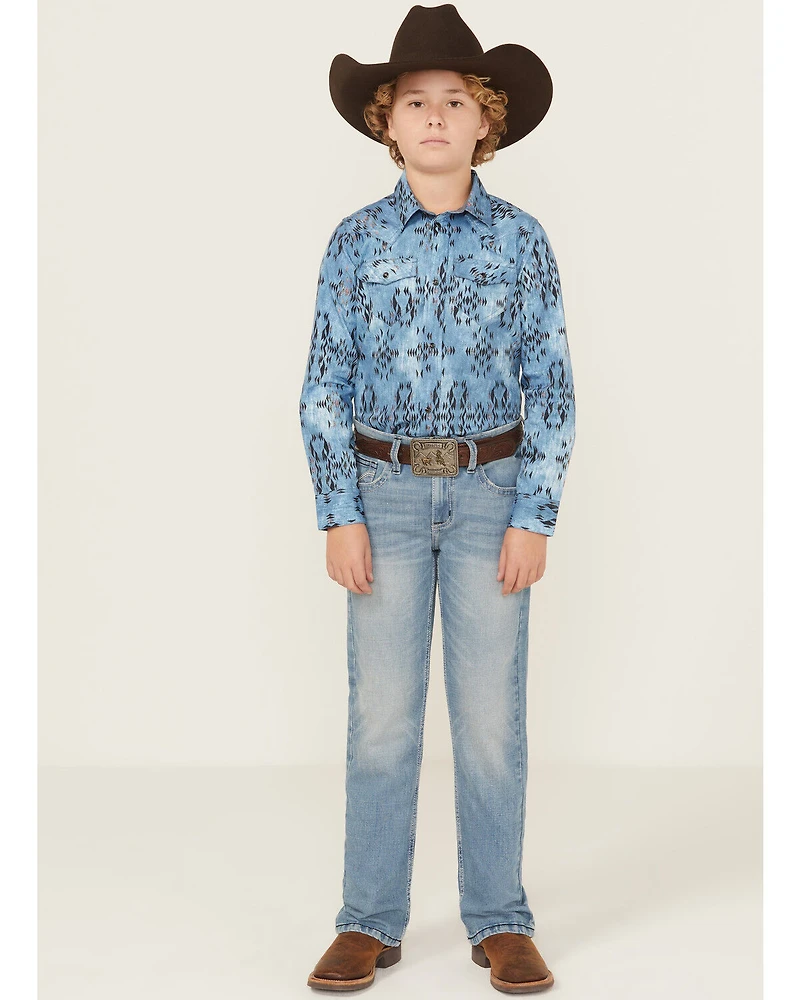 Cody James Boys' Stampede Light Wash Slim Bootcut Comfort Stretch Denim Jeans - Tall