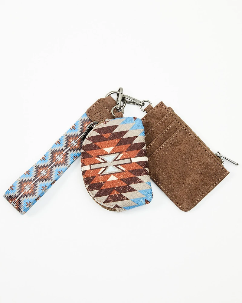 Wrangler Southwestern Print Keychain Coin Wallet