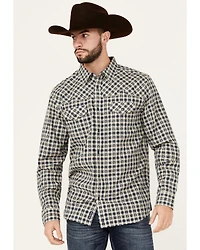 Moonshine Spirit Men's Durango Plaid Print Long Sleeve Snap Western Shirt