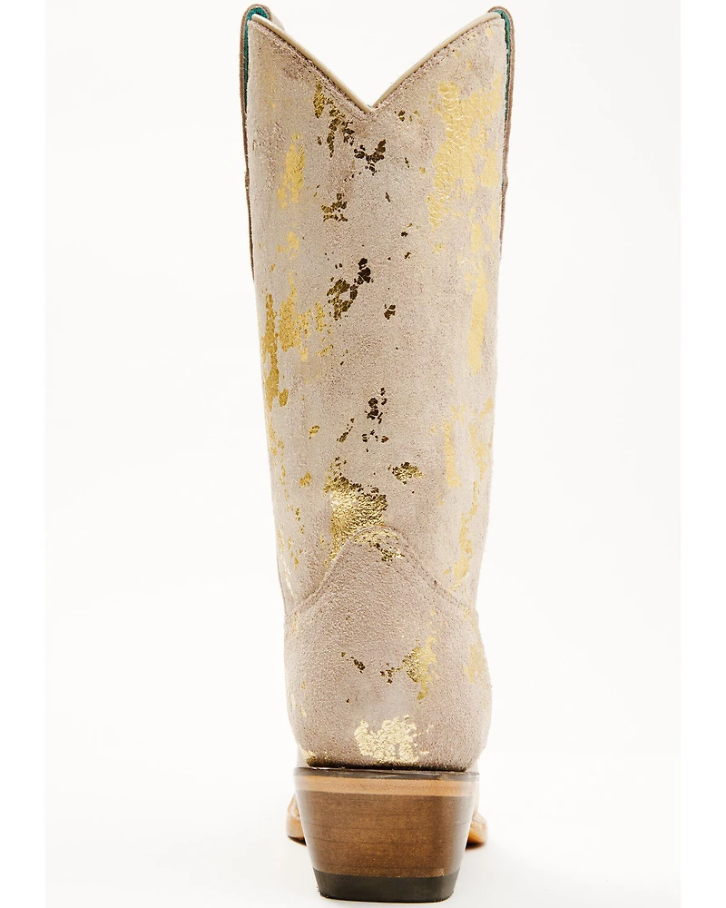 Corral Girls' Golden Touches Suede Western Boots - Snip Toe