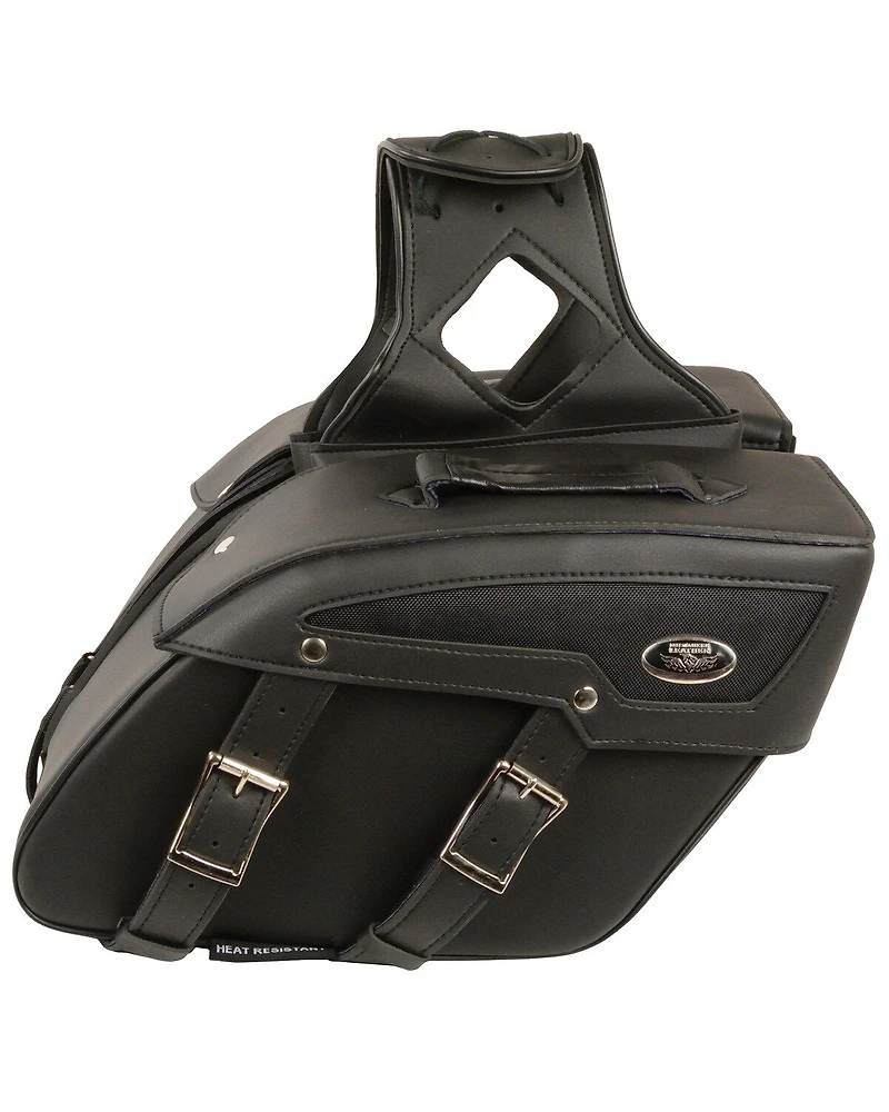 Milwaukee Leather Medium Zip-Off PVC Slanted Throw Over Saddle Bag