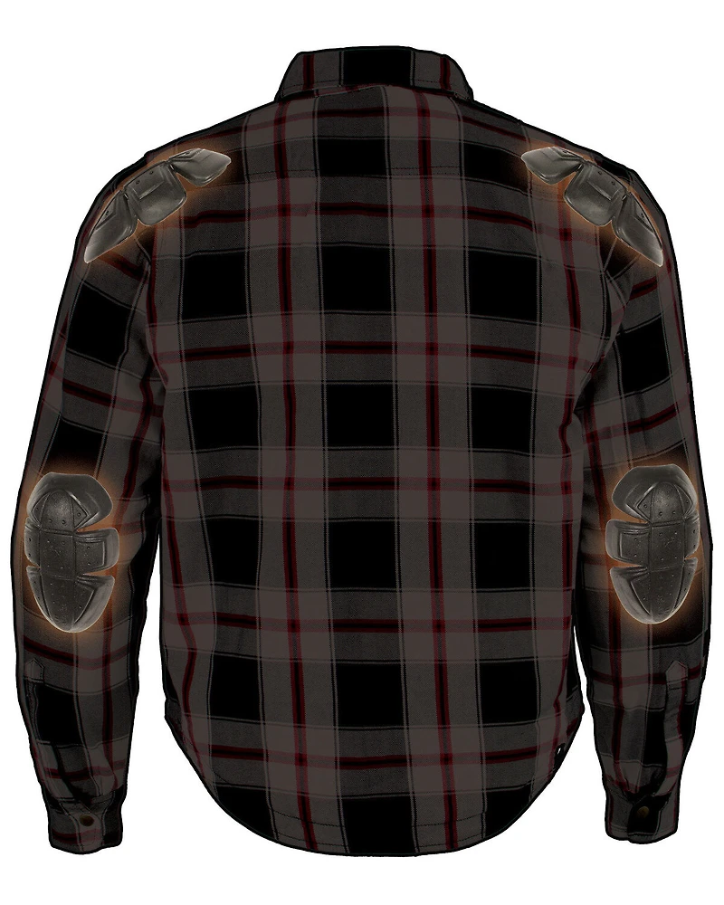 Milwaukee Performance Men's Aramid Reinforced Plaid Flannel Biker Shirt - Big & Tall